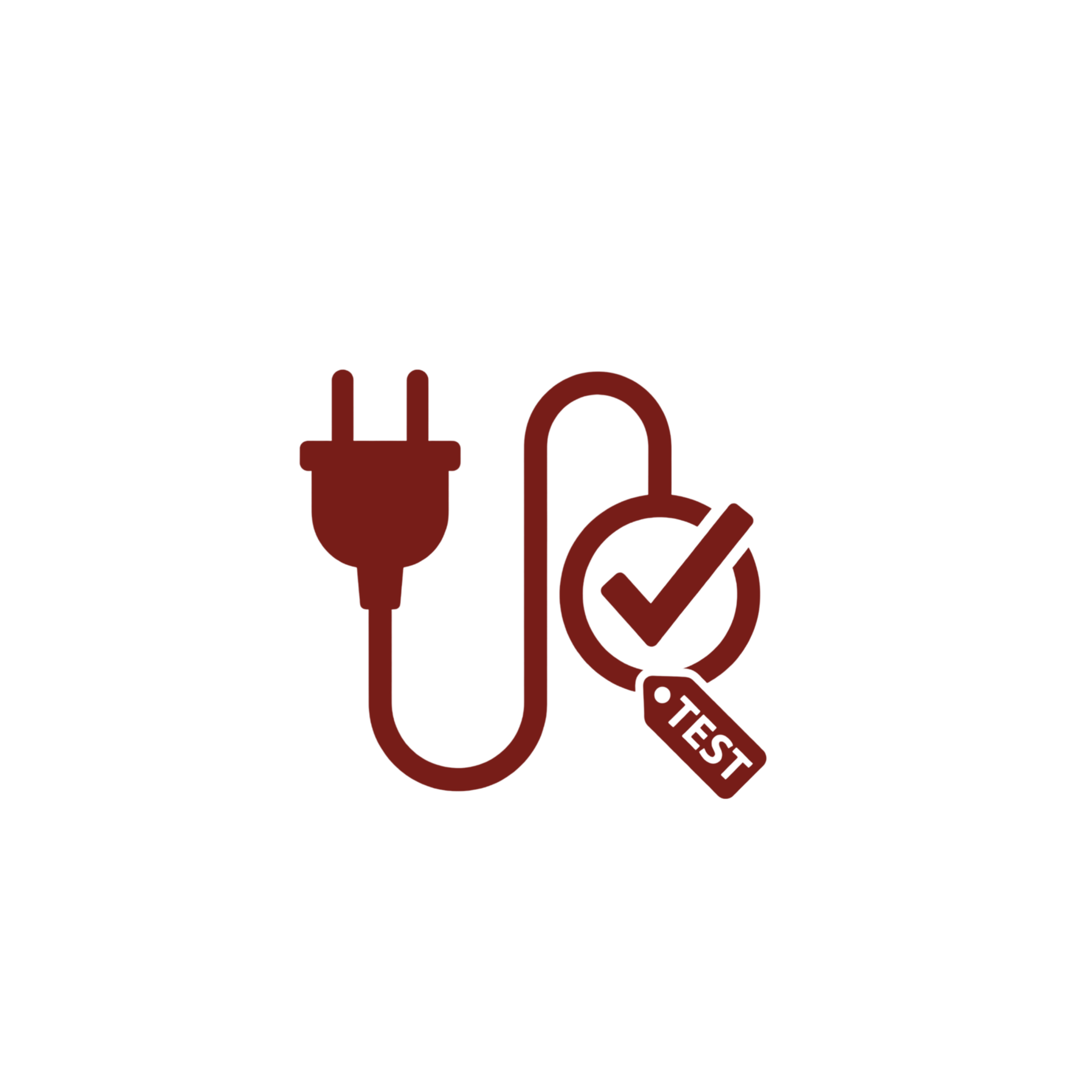 Technician testing portable appliance in office